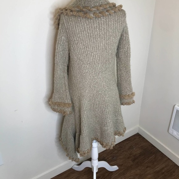 BOSTON PROPER Hi Lo  Oatmeal Brown Cardigan Sweater Coat, size XXSmall - Picture 5 of 5